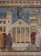 ди Бондоне, Джотто. Цикл фресок о жизни св. Франциска Ассизского. Житель Ассизи расстилает свой плащ перед св. Франциском