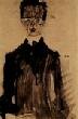 Egon Schiele. Self-portrait in black