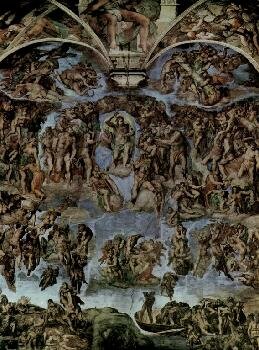 Микеланджело Буонарроти - Страшный суд, фреска из Сикстинской капеллы, общий вид