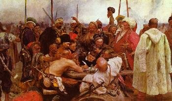 Repin, Ilja Efimovich. The Reply of the Zaporozhian Cossacks to Sultan Mahmoud IV