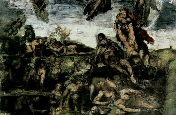 Буонарроти, Микеланджело. Страшный суд, фреска из Сикстинской капеллы. Фрагмент. Мертвецы встают из гробов