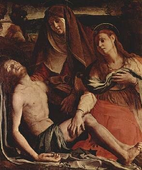 Бронзино, Анджело. Пьета или Оплакивание, Умерший Христос, Мария и Мария Магдалина