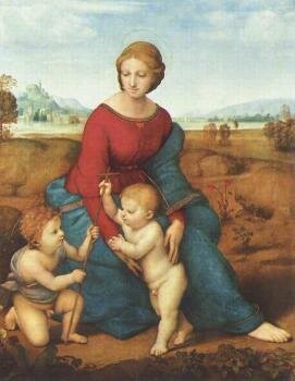 Рафаэль Санти - Мадонна в зелени. Мария с младенцем и Иоанном Крестителем