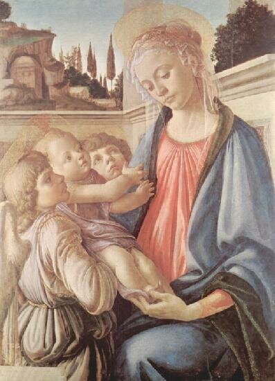 Сандро Ботичелли - Мадонна с младенцем и ангелами